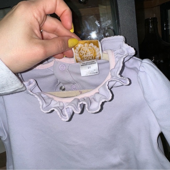 TBBC long sleeve ruffle dress lavender pastel collar toddler baby girl pockets - Picture 3 of 6